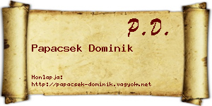 Papacsek Dominik névjegykártya